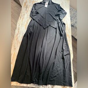 NWT Long Sleeve Maxi Pockets! Oversized Loose Lagenlook Modest Mock Neck Dress